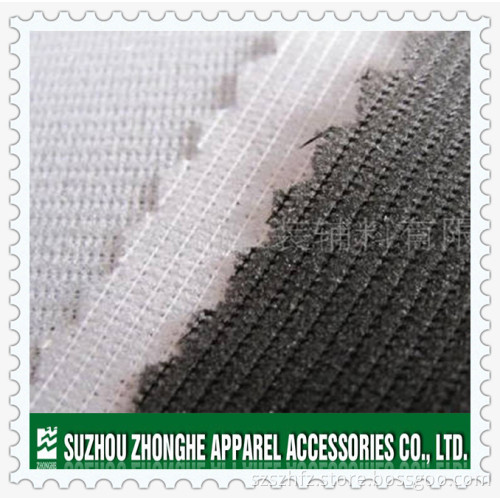 Fusible weft insert warp knitting interlining for garment